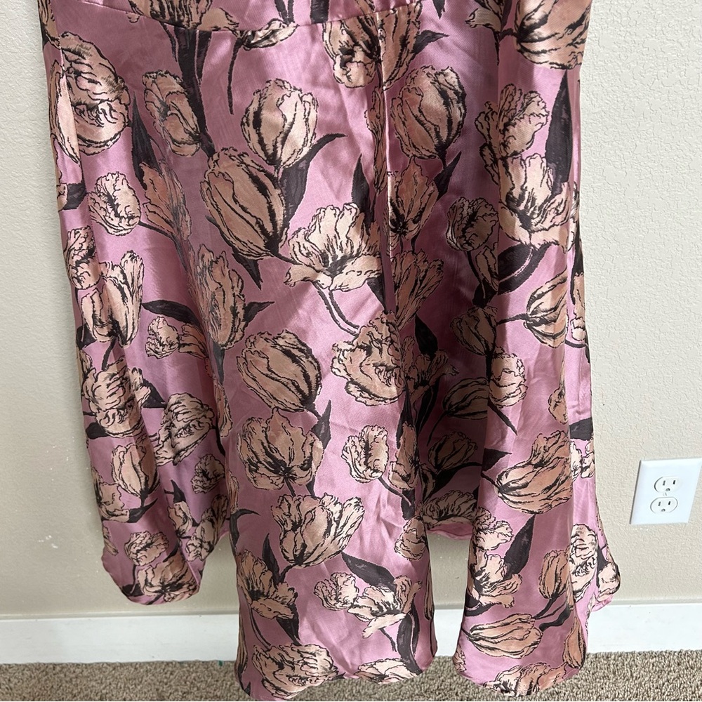 NWT Lulus Strapless Gowning Around Floral Maxi Dress Pink Gold Women’s Large - Picture 10 of 14